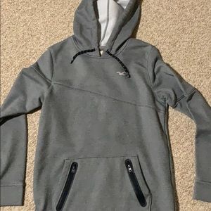 Gray hooded sweatshirt